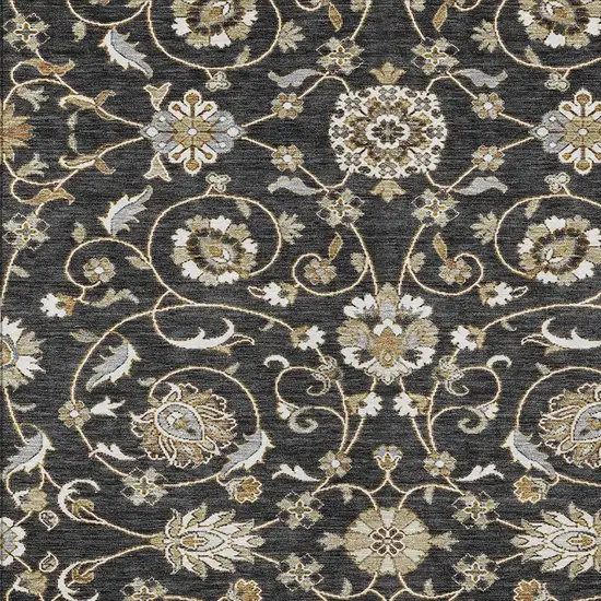 Black Brown And Ivory Moroccan Washable Indoor Outdoor Area Rug Photo 6