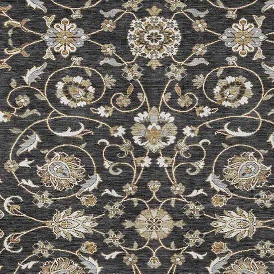 Black Brown And Ivory Moroccan Washable Indoor Outdoor Area Rug Photo 6