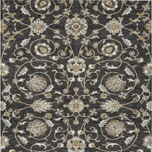 Photo of Black Brown And Ivory Moroccan Washable Indoor Outdoor Area Rug