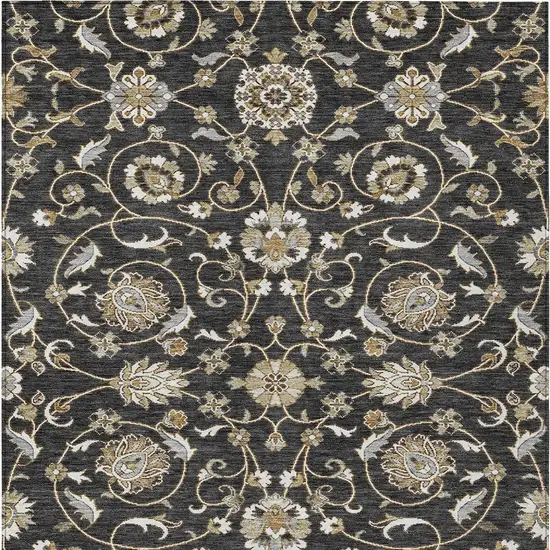 Black Brown And Ivory Moroccan Washable Indoor Outdoor Area Rug Photo 7