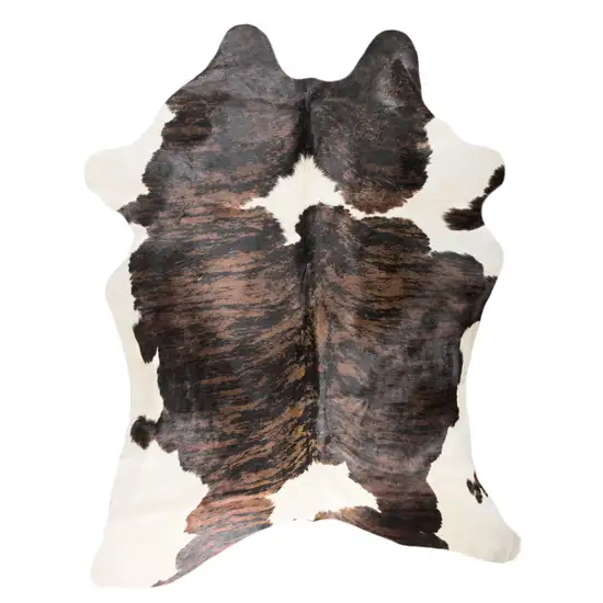 Black Brown And White Cowhide Hand Knotted Area Rug Photo 3