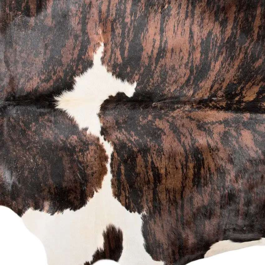 Black Brown And White Cowhide Hand Knotted Area Rug Photo 5