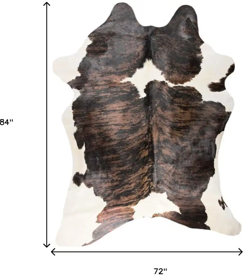 Black Brown And White Cowhide Hand Knotted Area Rug Photo 9