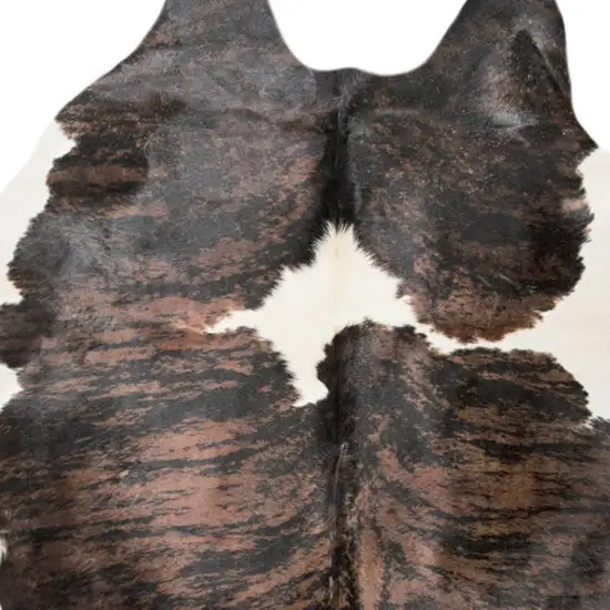 Black Brown And White Cowhide Hand Knotted Area Rug Photo 2