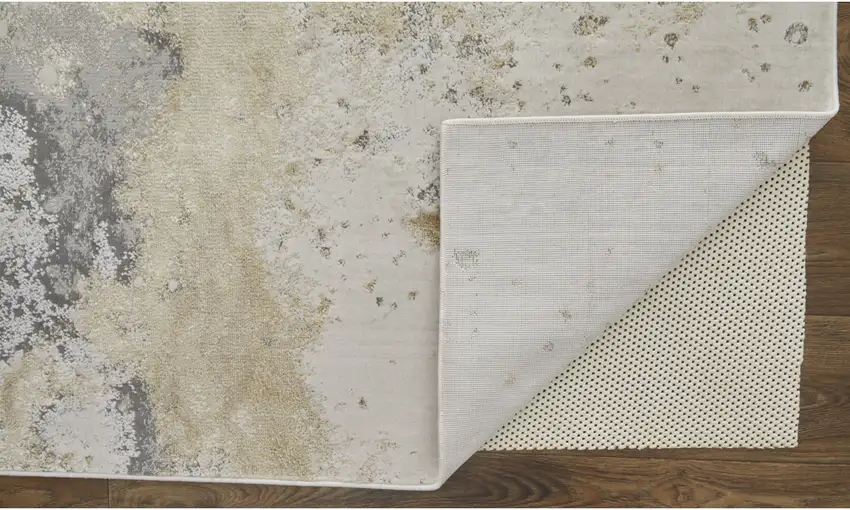 Black Brown and Off White Abstract Area Rug Photo 4