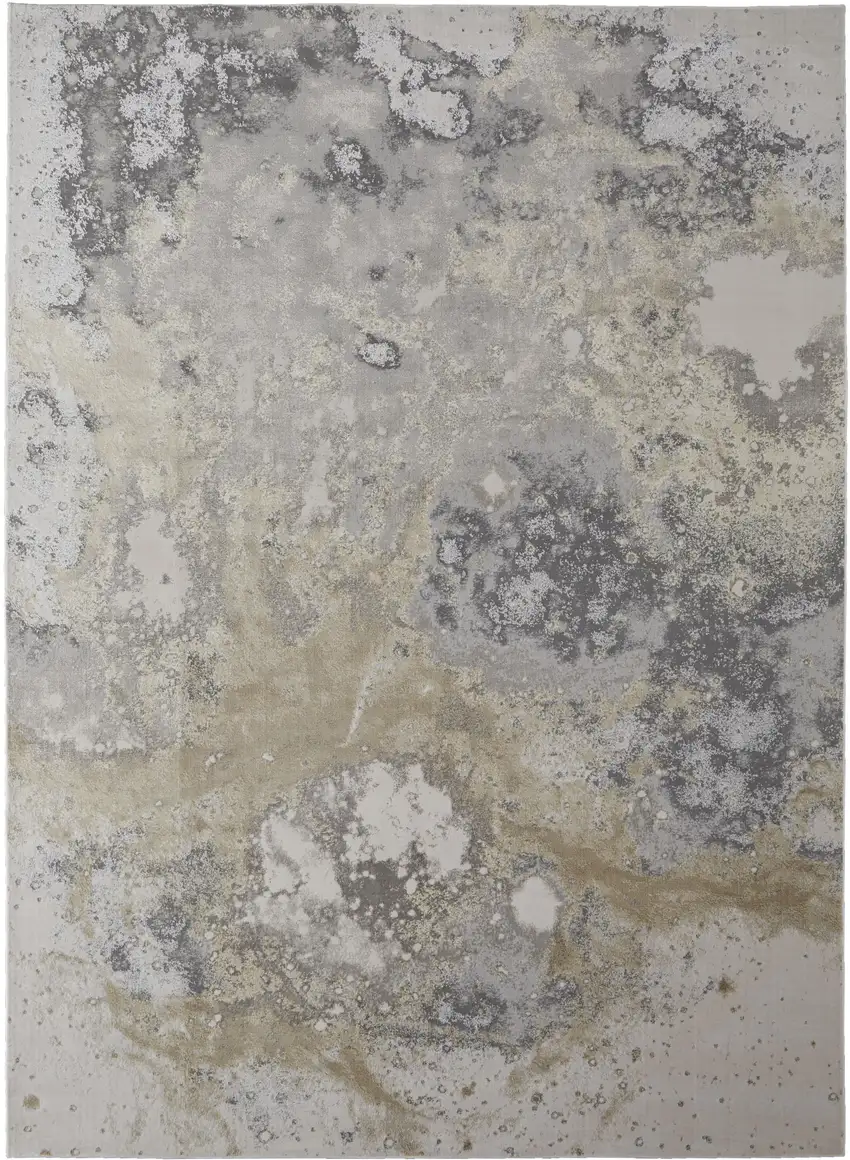 Black Brown and Off White Abstract Area Rug Photo 2