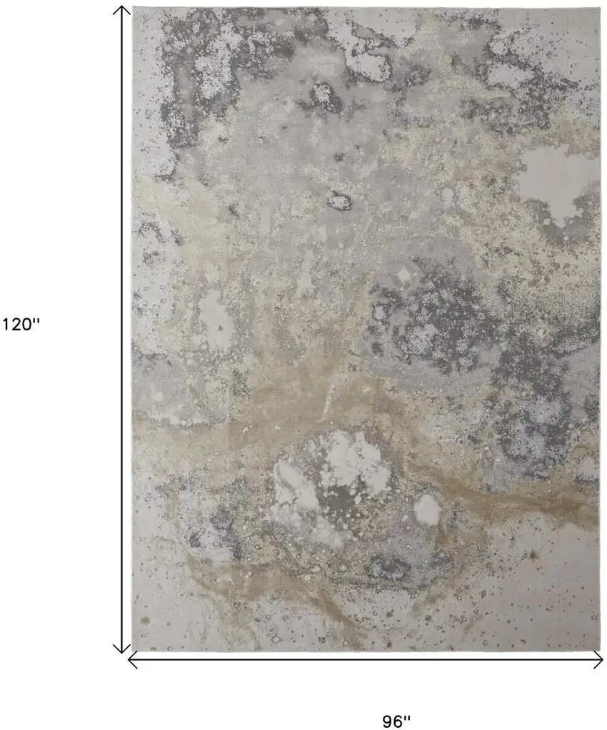 Black Brown and Off White Abstract Area Rug Photo 3