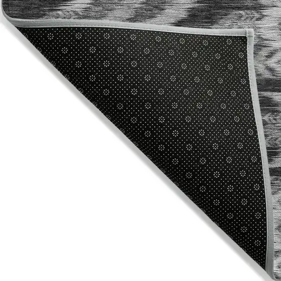 Black Charcoal And Silver Southwestern Washable Indoor Outdoor Area Rug Photo 4
