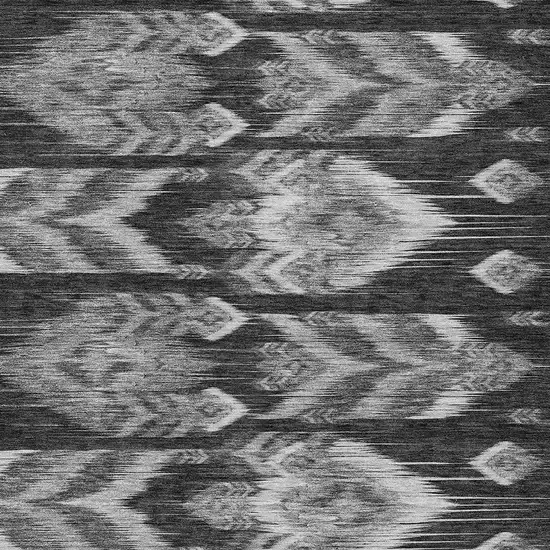 Black Charcoal And Silver Southwestern Washable Indoor Outdoor Area Rug Photo 7