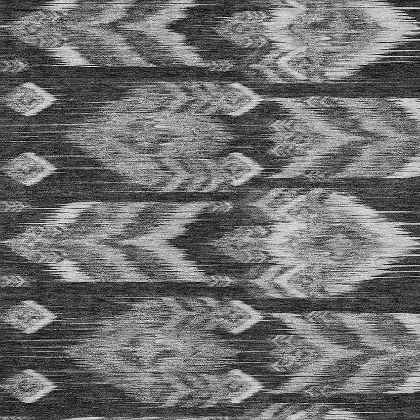 Black Charcoal And Silver Southwestern Washable Indoor Outdoor Area Rug Photo 7