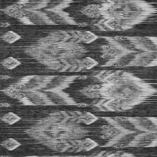 Black Charcoal And Silver Southwestern Washable Indoor Outdoor Area Rug Photo 7