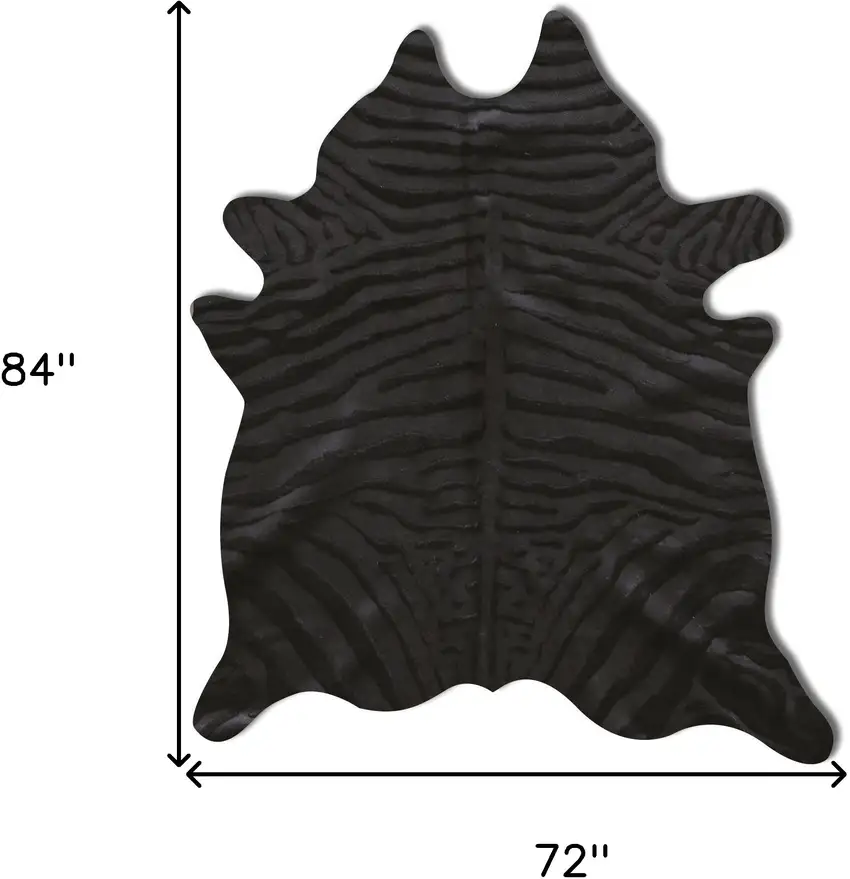 Black Cowhide Hand Knotted Area Rug Photo 5