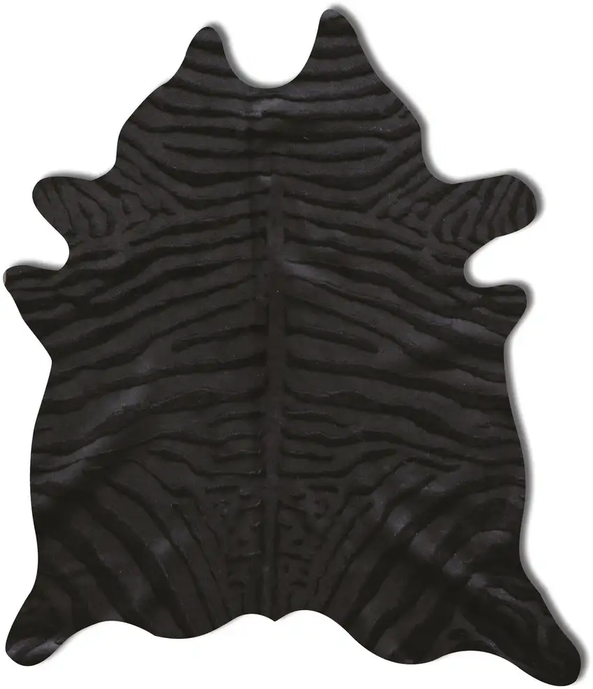 Black Cowhide Hand Knotted Area Rug Photo 1