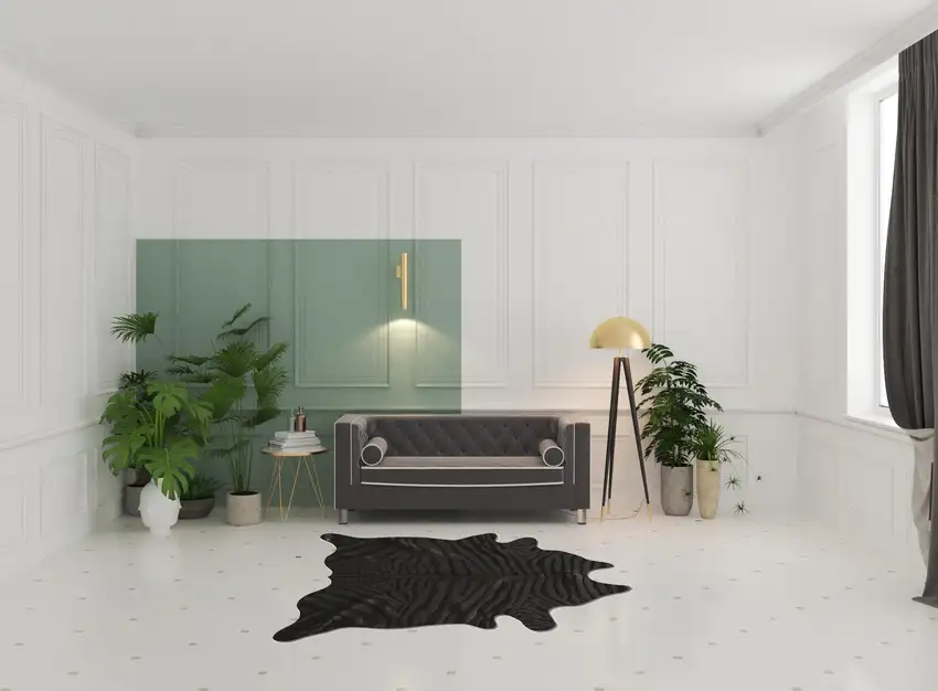 Black Cowhide Hand Knotted Area Rug Photo 2