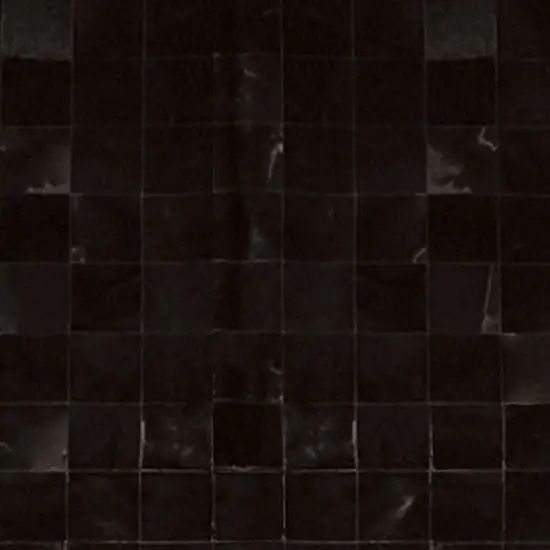 Black Cowhide Patchwork Area Rug Photo 8