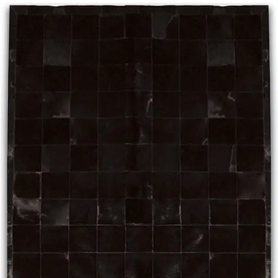 Black Cowhide Patchwork Area Rug Photo 5
