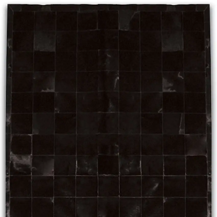 Black Cowhide Patchwork Area Rug Photo 5