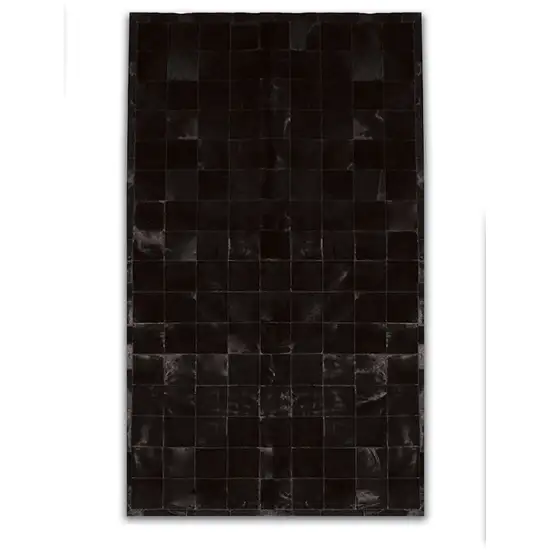 Black Cowhide Patchwork Area Rug Photo 4