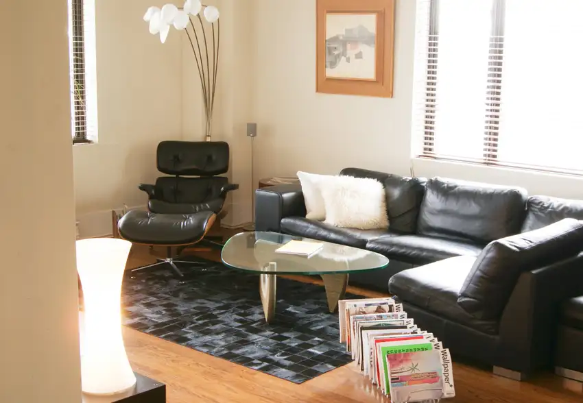 Black Cowhide Patchwork Area Rug Photo 1