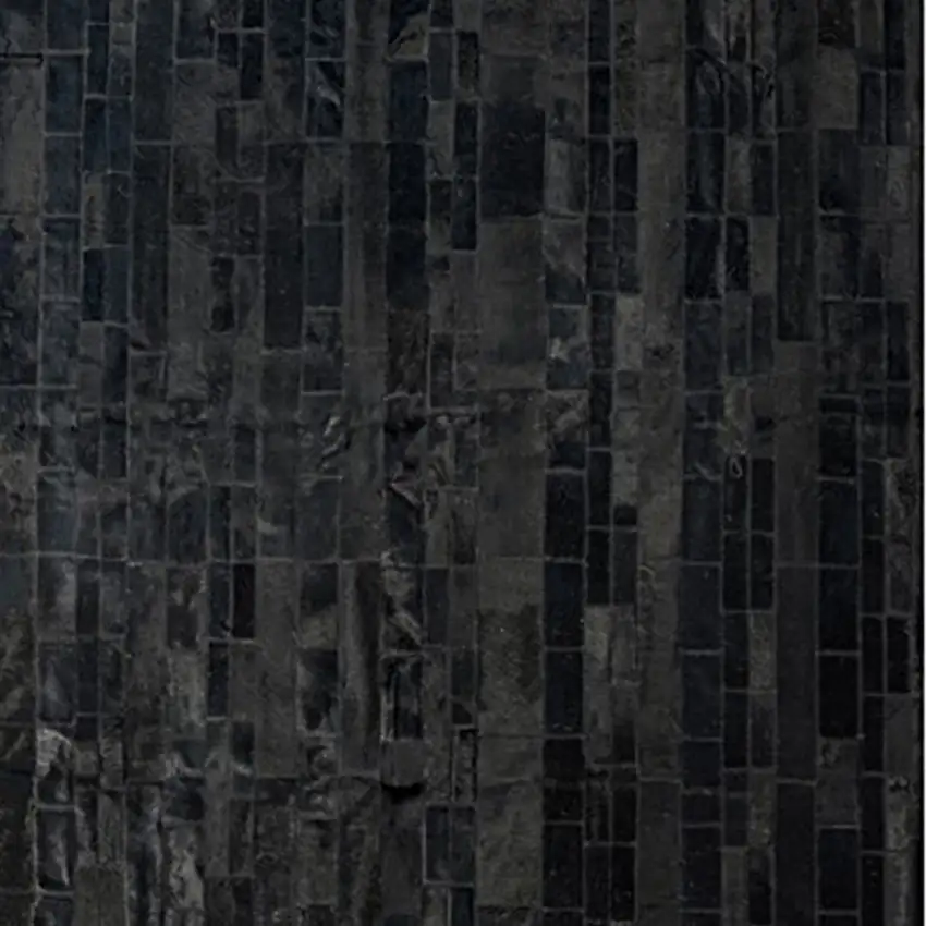 Black Cowhide Patchwork Area Rug Photo 9