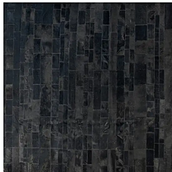 Black Cowhide Patchwork Area Rug Photo 4