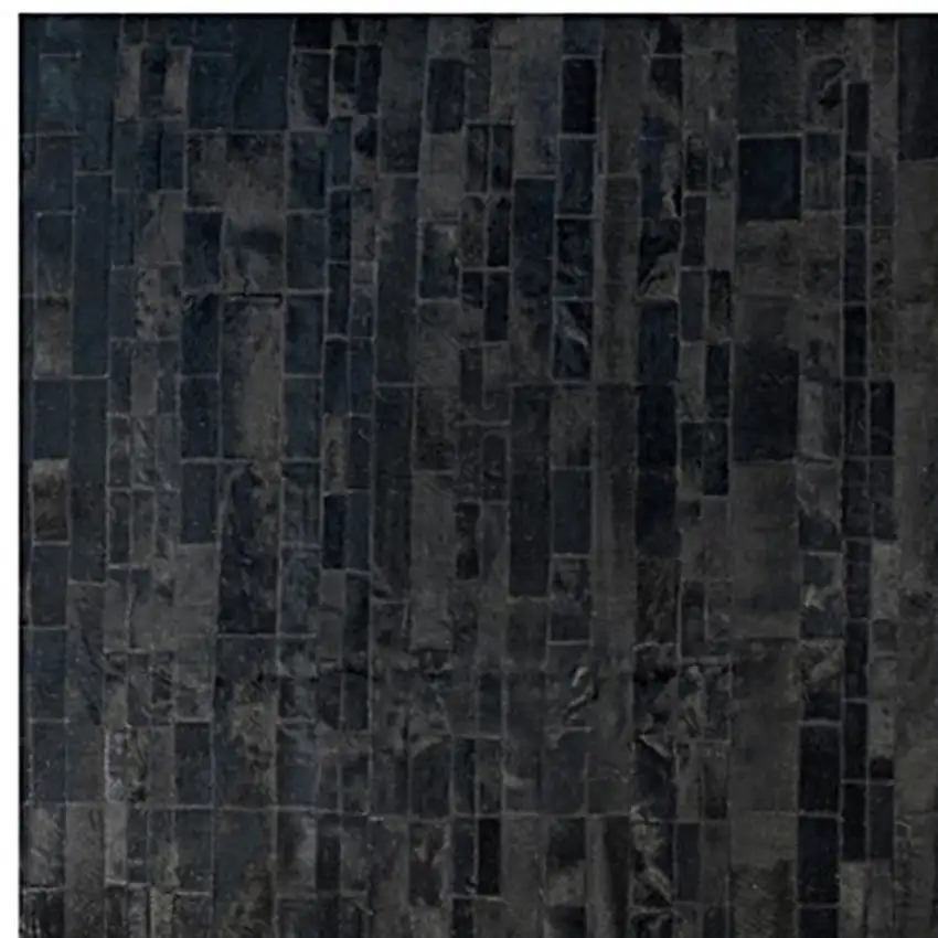 Black Cowhide Patchwork Area Rug Photo 4