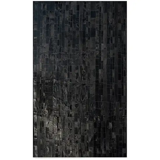 Black Cowhide Patchwork Area Rug Photo 2
