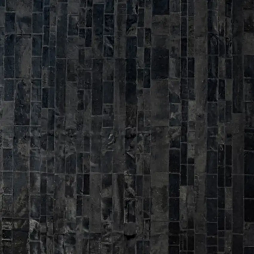 Black Cowhide Patchwork Area Rug Photo 8