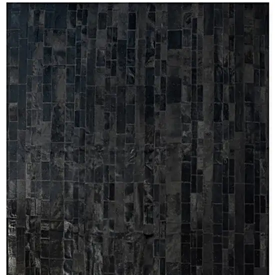 Black Cowhide Patchwork Area Rug Photo 3