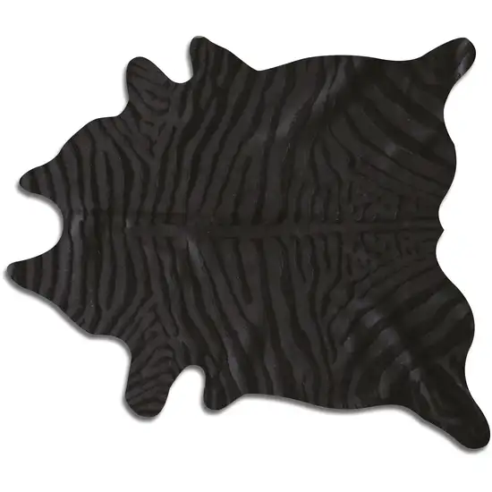 Black Cowhide Handmade Area Rug Photo 5