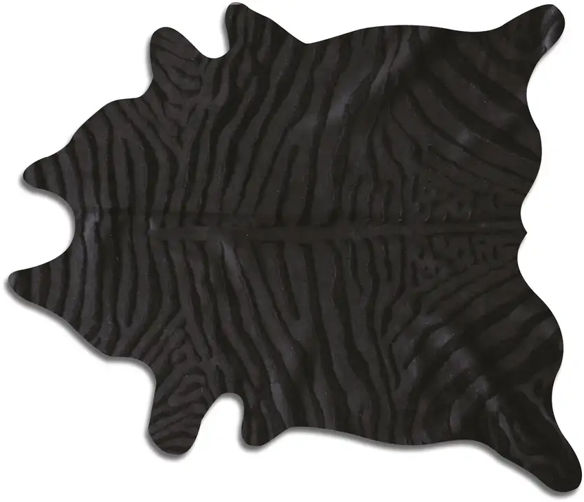 Black Cowhide Handmade Area Rug Photo 5