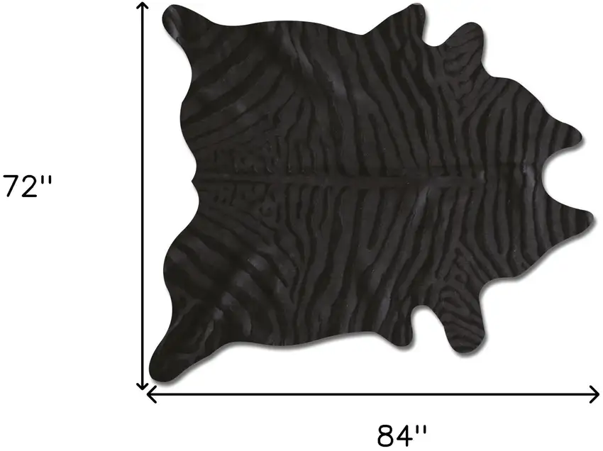 Black Cowhide Handmade Area Rug Photo 3