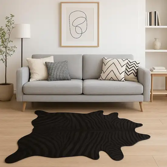 Black Cowhide Handmade Area Rug Photo 1