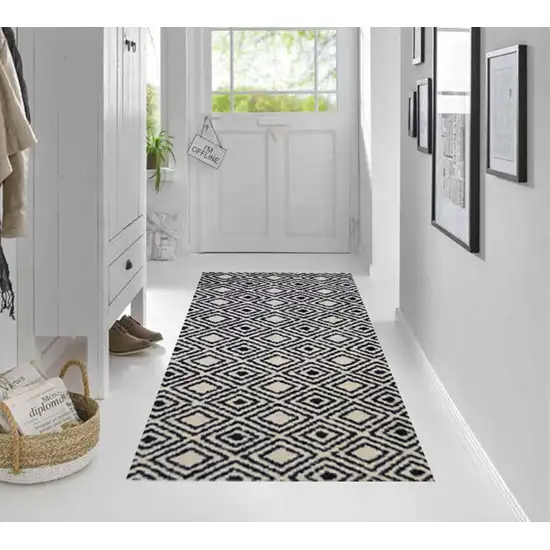 Black Diamond Washable Runner Rug Photo 3