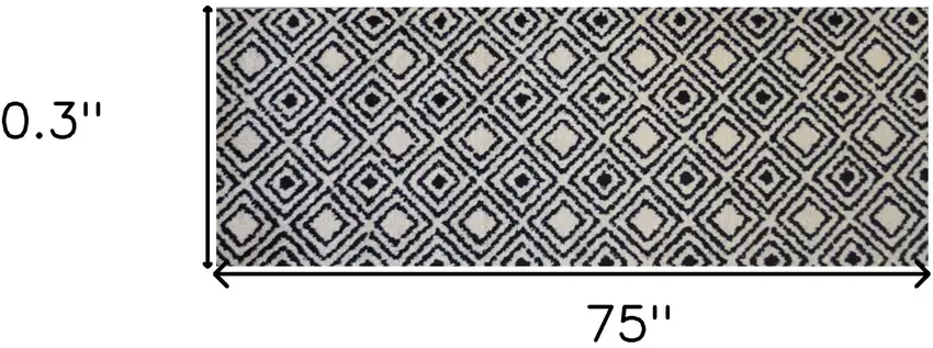 Black Diamond Washable Runner Rug Photo 4