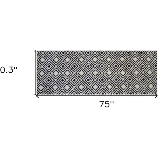 Black Diamond Washable Runner Rug Photo 4