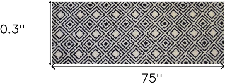 Black Diamond Washable Runner Rug Photo 4