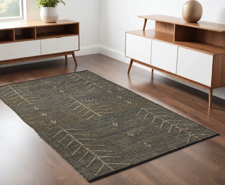 Black Distressed Tribal Area Rug Photo 4