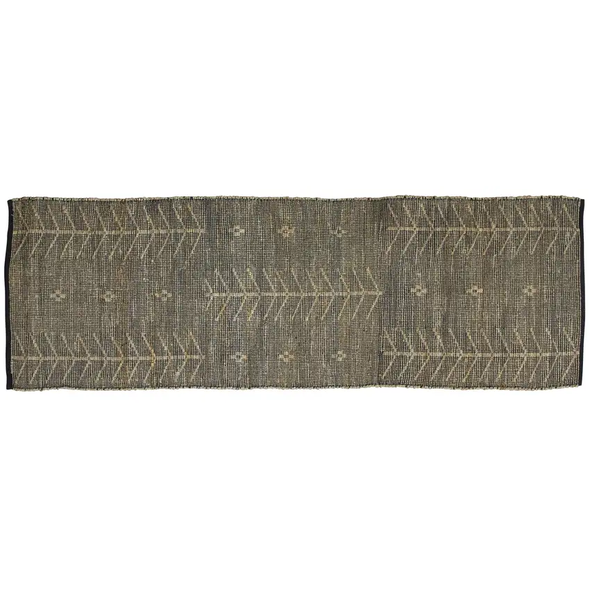 Black Distressed Tribal Scatter Rug Photo 1