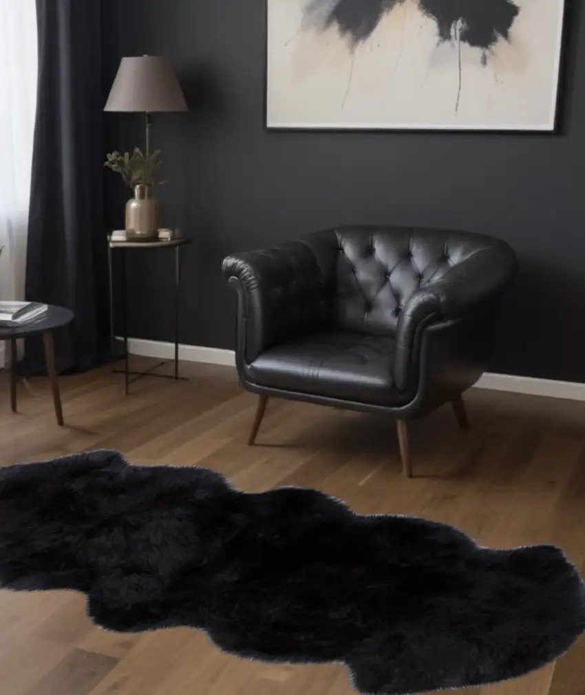 Black Animal Print Area Rug Photo 1