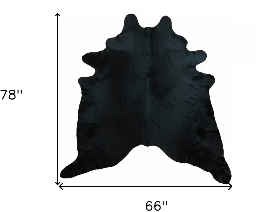 Black Cowhide Handmade Area Rug Photo 5