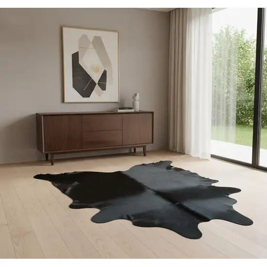 Black Cowhide Handmade Area Rug Photo 1