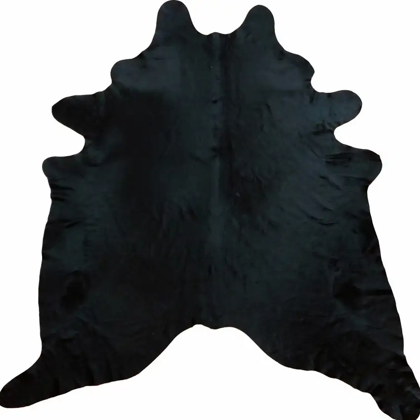 6.5 Ft  Black Dyed Brindled Cowhide Rug Photo 3