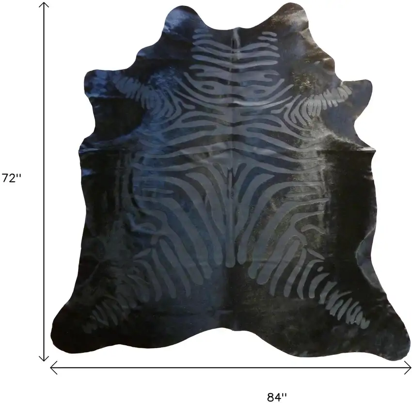 Black Cowhide Handmade Area Rug Photo 2