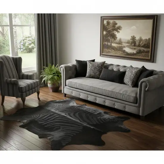 Black Cowhide Handmade Area Rug Photo 1