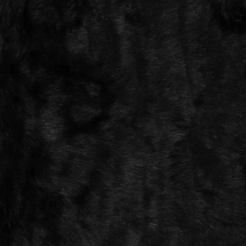 Black Faux Fur Animal Print Area Rug Photo 4