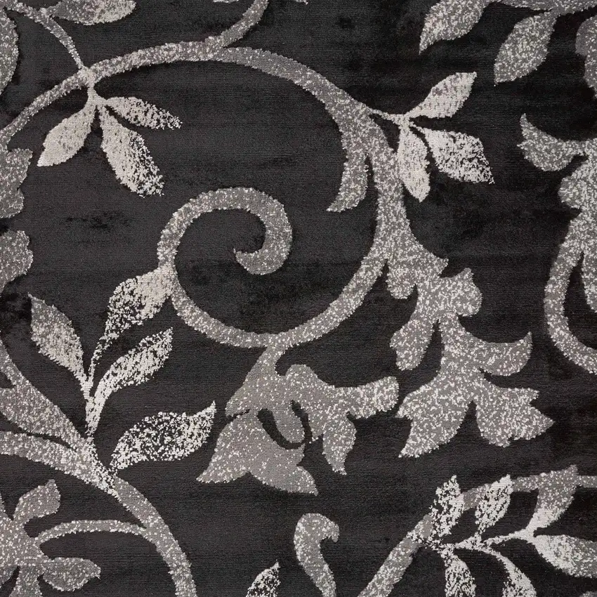 Black Filigree Vines Area Rug Photo 3