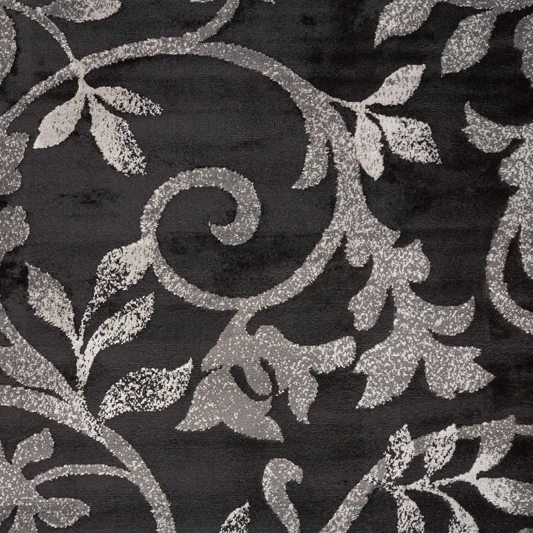 Black Filigree Vines Area Rug Photo 3
