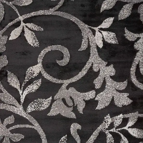 Black Filigree Vines Area Rug Photo 3