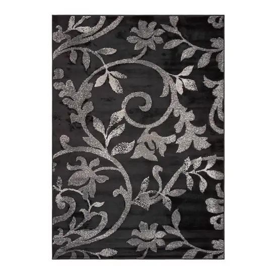 Black Filigree Vines Area Rug Photo 4